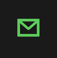 a green email icon on a black background