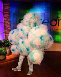 a man dressed as a cloud on a tv show