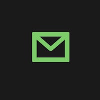 a green email icon on a black background